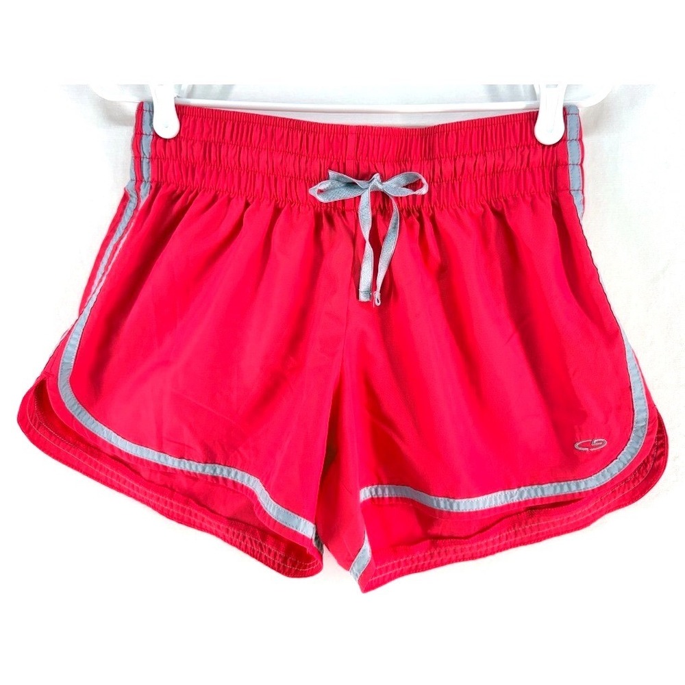 C9 By Champion Womens Athletic Running Shorts Sz M Hot Pink Gray Dolphin Hem Gym